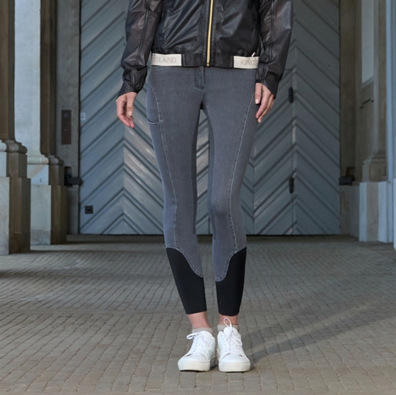 Kingsland KLKayce Damen H-Shape Vollbesatz Denim Reithose