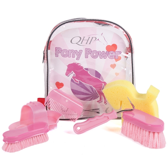 QHP Pony Power Pflegeset im Rucksack