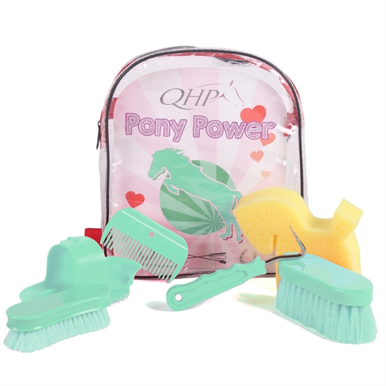 QHP Pony Power Pflegeset im Rucksack