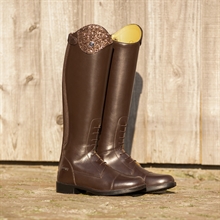 QHP Leder Reitstiefel Junior Romy Braun