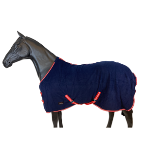 sattelgurte Fleecedecke mit navy/rot