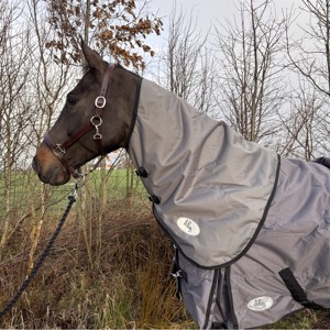 Abnehmbarer Hals für AB Pferdedecken 200 Gramm Grau