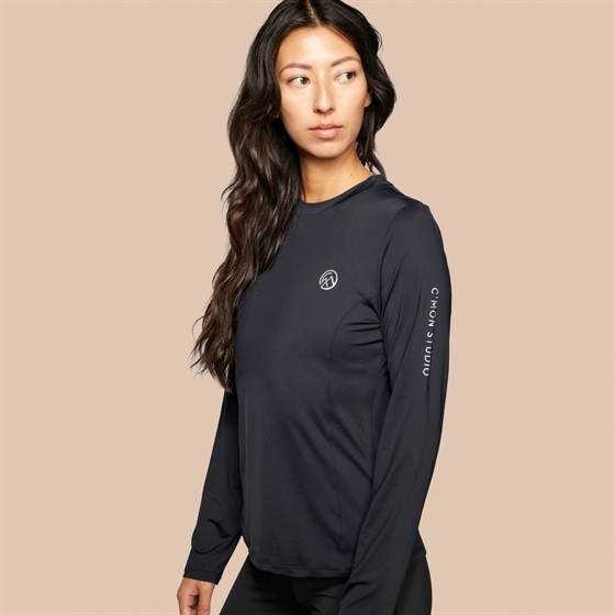 C\'Mon Damen Langarmbluse 1/4-Reißverschluss mit Reflektoren