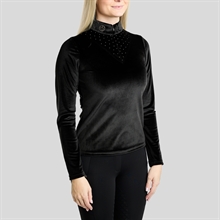 Montar MoValerie Langärmelige Veloursbluse mit Kristallen