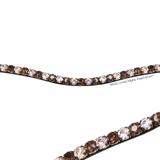 Montar Gebogenes Stirnband schwarzes Leder Mighty Peach braun